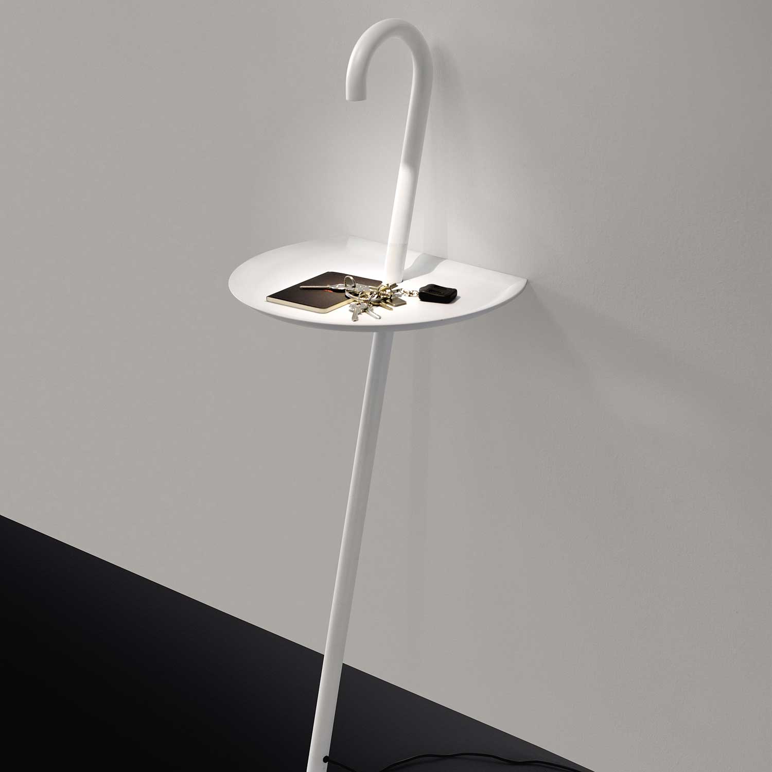 Clochard Floor Lamp In White Lampefeber, Bedside Table And Lamp Combo
