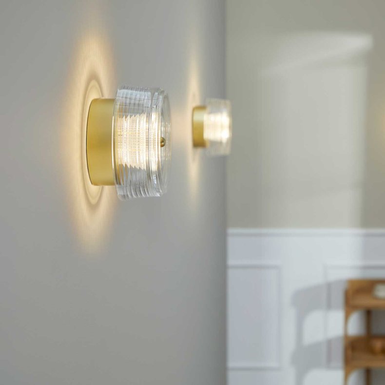 Glow Matt Gull Vegglampe