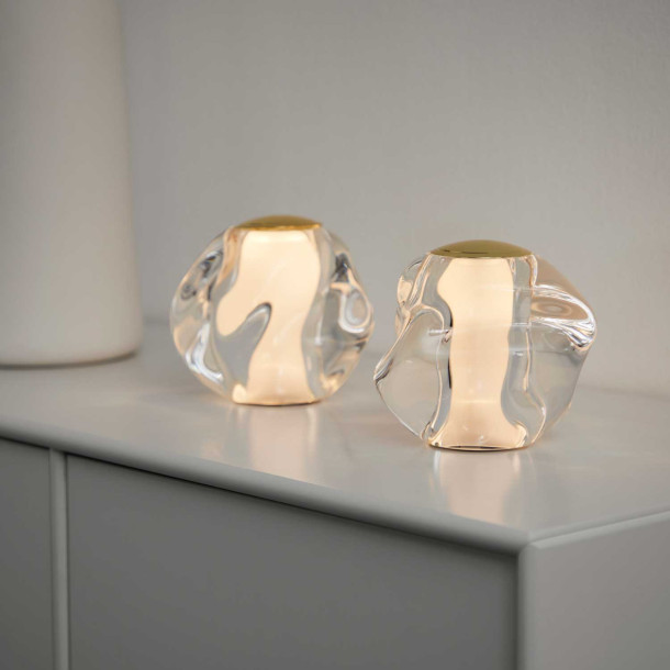 ICE BALL Bordlampe Guld