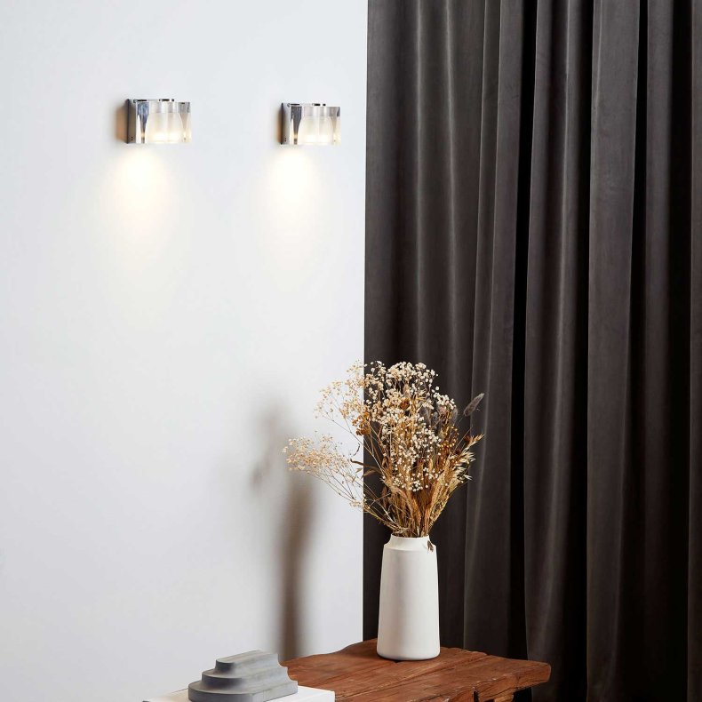 Ice Cube transparent Vegglampe/Taklampe