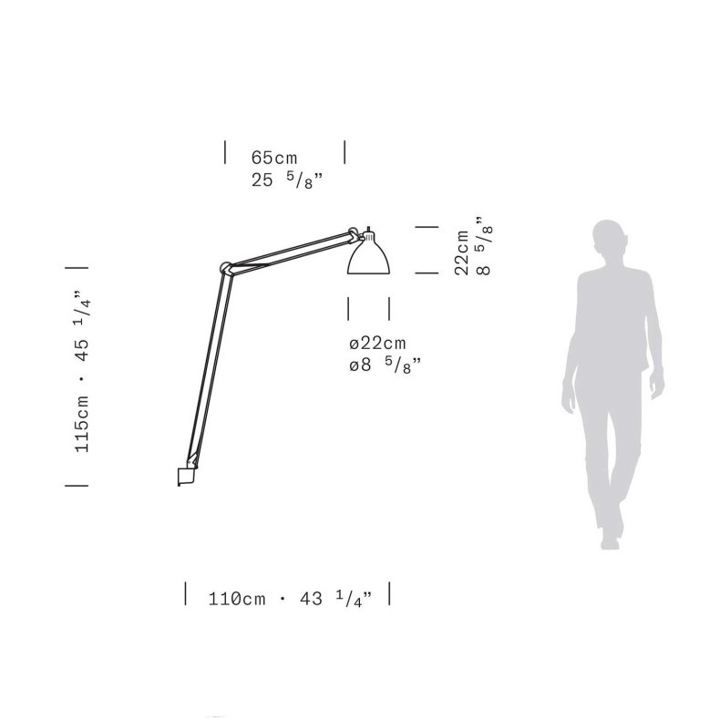 JJ Mid P sable grey Wall Light