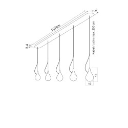 Liquid Light Drop 2 xs 5 long pendant 