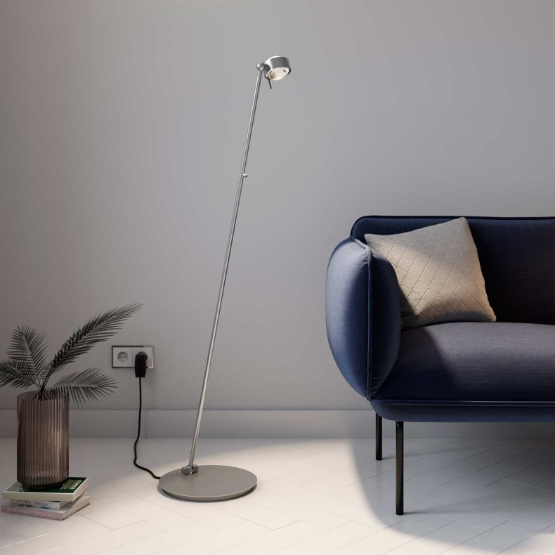 Puk matt krom Golvlampa Mini 125cm