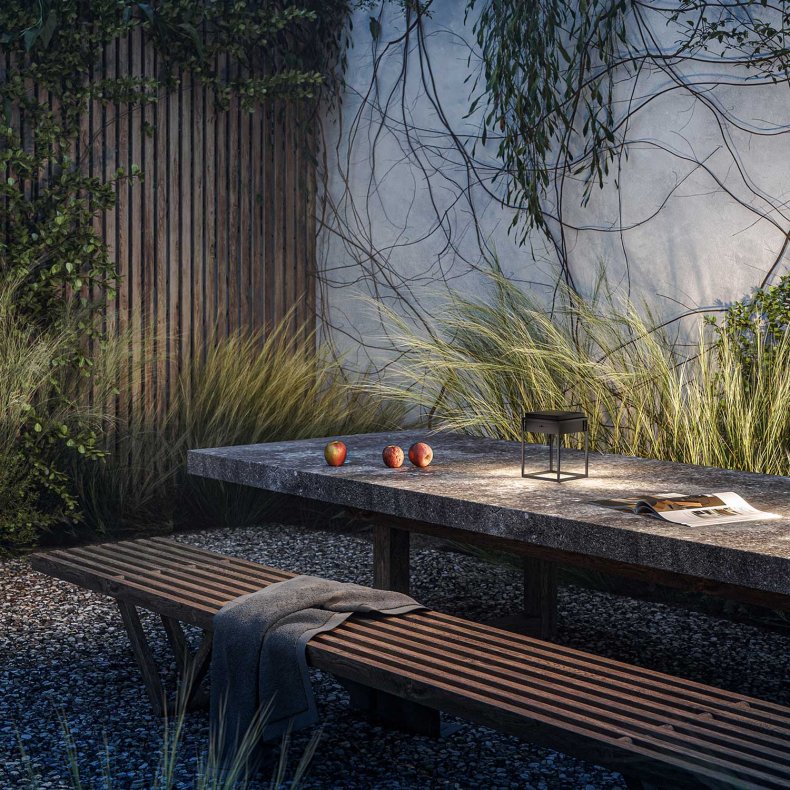 Qua IP65 black Battery Lamp