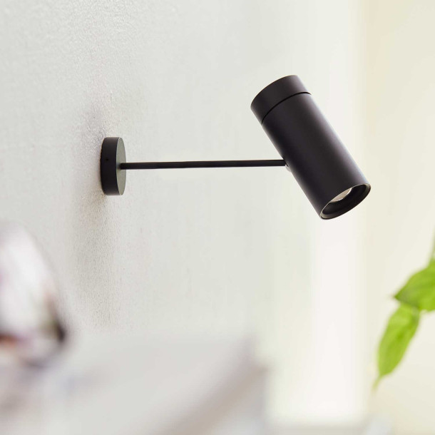 Sia Click Spot with Base Wall/Ceiling Black