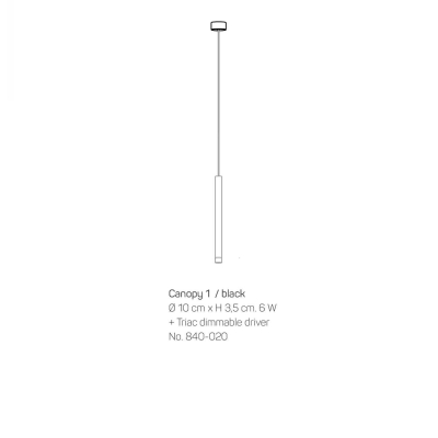 Rund sort baldakin til 1 lampe